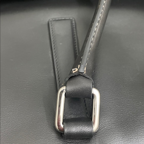 Coach Black Leather Handbag with Silver Accents